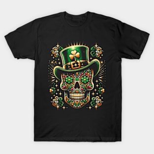 Sugar Skull Saint Patricks Day of Dead T-Shirt